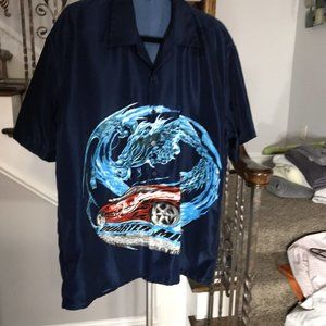 Quarter Mile Fast Car Big Brother Hawaiian Shirt Sz L